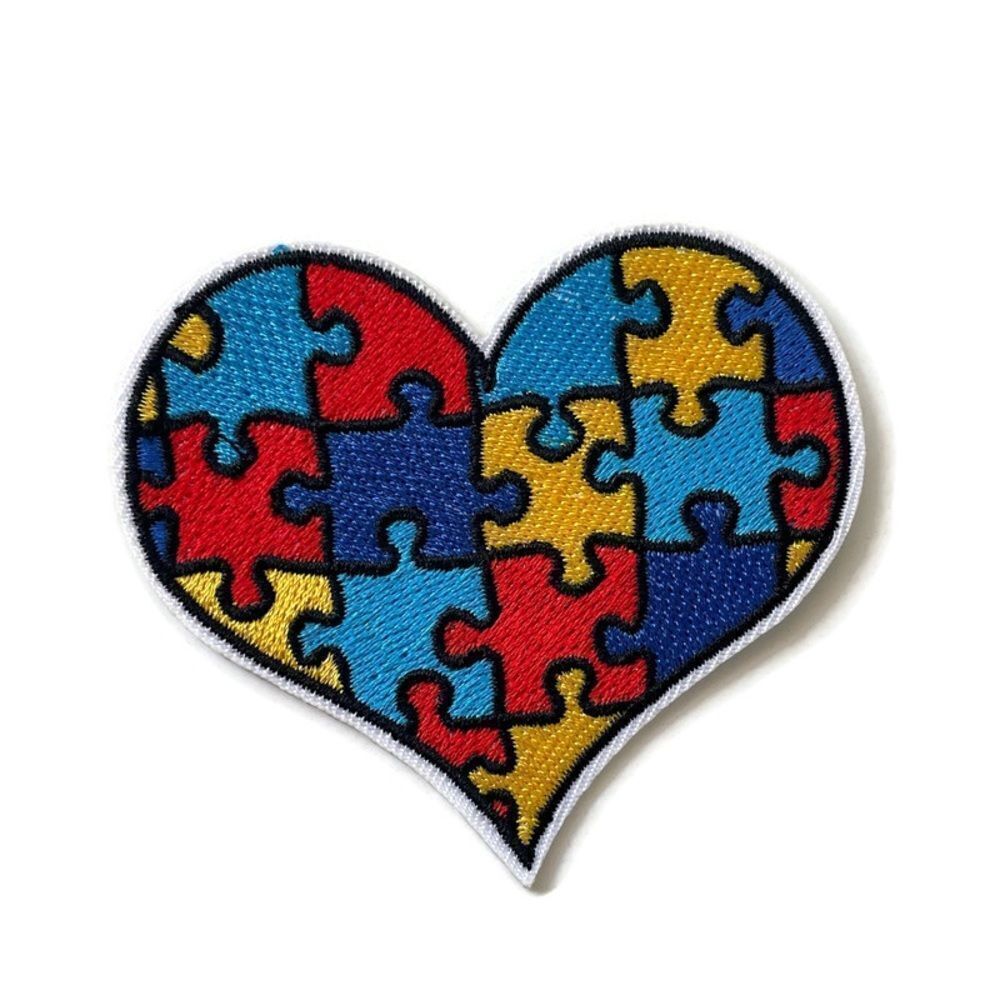 Autism Awareness Puzzle Heart Embroidered Patch